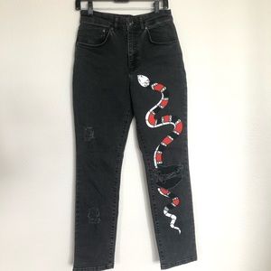 The Ragged Priest snake jeans